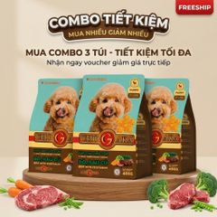 Combo 3 Túi Chogaka PUPPY - Vị Bò & Rau Củ 28% Đạm