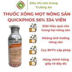 Thuốc xông mọt nông sản QUICKPHOS 56% tiêu diệt mọt gạo, lúa, thóc xuất xứ Ấn Độ chai 334 viên 3g