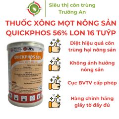 Thuốc xông mọt nông sản QUICKPHOS 56% tiêu diệt mọt gạo, lúa, thóc xuất xứ Ấn Độ lon 16 tuýp 20 viên