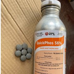 Thuốc xông mọt nông sản QUICKPHOS 56% tiêu diệt mọt gạo, lúa, thóc xuất xứ Ấn Độ chai 334 viên 3g