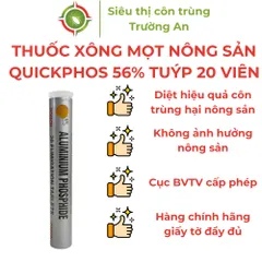 Thuốc xông mọt nông sản QUICKPHOS 56% tiêu diệt mọt gạo, lúa, thóc xuất xứ Ấn Độ dạng tuýp 20 viên