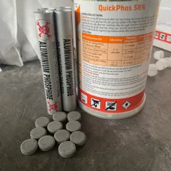 Thuốc xông mọt nông sản QUICKPHOS 56% tiêu diệt mọt gạo, lúa, thóc xuất xứ Ấn Độ dạng tuýp 20 viên
