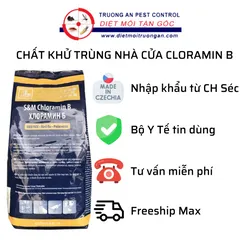 Chất khử trùng diệt khuẩn CLORAMIN B vệ sinh nhà cửa phòng chống dịch bệnh không ăn mòn bề mặt khi phun, túi 1kg, nhập khẩu từTiệp Khắc 769383