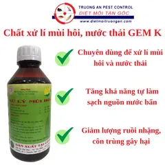 Thuốc xử lí mùi hôi, nước thải GEM K, chuyên xử lí cống rãnh gia đình, chuồng trại, xuất xứ Việt Nam, chai 1 lít 769385