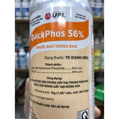 Thuốc xông mọt nông sản Quickphos 56%, diệt tất cả sâu mọt nông sản, dạng viên nhỏ 0.6 g, chai 1kg, gồm 1.667 viên 769387