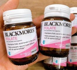 Viên uống Bổ Sung Acid Folic [Vitamin B9] Blackmores Folate 500 mcg 90 viên - Hỗ Trợ Sức Khoẻ Sinh Sản cho Phụ Nữ Mang Thai - S/P Chuẩn Úc