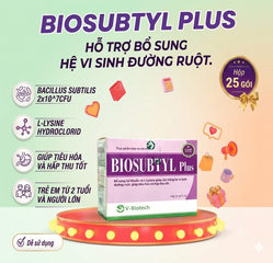 Biosubtyl Plus Hỗ Trợ Vi Sinh Đường Ruột- Hộp 25 Gói