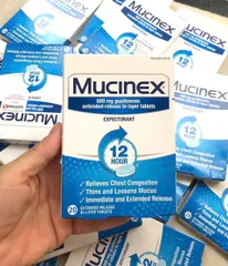 Viên uống cắt cơn ho có đàm, tức ngực Mucinex 600mg 20 viên