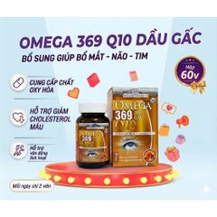 Thực Phẩm Hỗ Trợ Omega 369 Q10 Dầu Gấc Giúp Bổ Mắt Não- Mắt- Tim- Hộp 60 Viên Nang Mềm