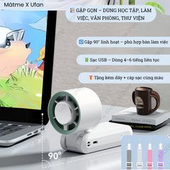 [Mátme Shop X UFAN] Quạt Di Động Công Nghệ Sò Lạnh – , Gập Gọn, Siêu Nhiều Cấp Gió Màu Tím JF137