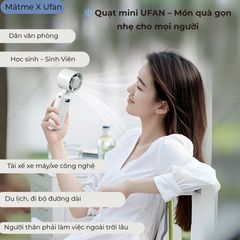 [Mátme X UFAN] Quạt Mini Trắng – Làm Mát Nhanh Với Sò Lạnh, 199 Chế Độ Gió Gập Gọn JF137