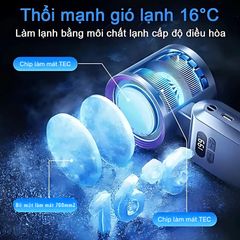 [Mátme Shop X UFAN] Quạt Di Động Công Nghệ Sò Lạnh – , Gập Gọn, Siêu Nhiều Cấp Gió Màu Tím JF137