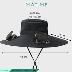 Mũ Rộng Vành Có 2 Quạt Pin Năng Lượng Mặt Trời – Chống Nắng, Làm Mát Tức Thì, thích hợp đi câu cá, làm việc ngoài trời