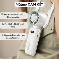 [Mátme Shop X UFAN] Quạt Cầm Tay Mini JF137 màu Hồng Gập Gọn, Làm Mát Sâu Bằng Sò Lạnh, 199 Cấp Gió