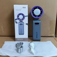 [Mátme Shop X UFAN] Quạt Cầm Tay Mini JF137 màu Đen Gập Gọn, Làm Mát Sâu Bằng Sò Lạnh, 199 Cấp Gió
