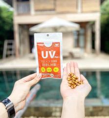 UV Plus+ Block100 Viên Uống Chống Nắng Nhật Bản, vệ da toàn diện hơn ở những vùng da khó bôi kem, giúp bảo vệ tất cả các bộ phận trên cơ thể