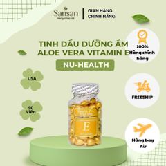 Tinh Dầu Dưỡng Ẩm Aloe Vera Vitamin E Nu-Health 90 Viên Nang Mỹ - Cấp Ẩm Da Khô, Làm Mềm Da, Dùng Hàng Ngày