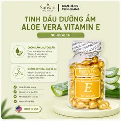 Tinh Dầu Dưỡng Ẩm Aloe Vera Vitamin E Nu-Health 90 Viên Nang Mỹ - Cấp Ẩm Da Khô, Làm Mềm Da, Dùng Hàng Ngày