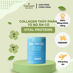 Vital Proteins Collagen Peptides 20oz (567g) - Bột Collagen Peptides Thủy Phân Từ Bò Ăn Cỏ - Không Hương Vị - 28 Khẩu Ph