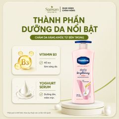 Sữa Dưỡng Thể Vaseline Healthy Bright Daily Brightening 725ml Dưỡng Ẩm Sáng Da, Thấm Nhanh Không Nhờn Rít