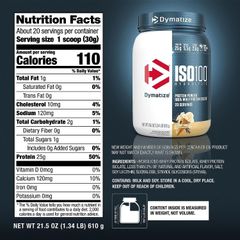 Dymatize ISO100 Hydrolyzed Whey Protein Isolate 20 Servings - Tăng cơ phục hồi sức khỏe, sản xuất tại Mỹ