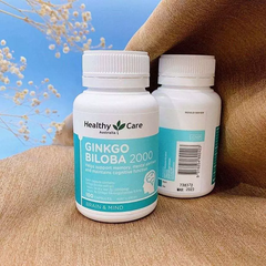 Viên uống Ginkgo Biloba Healthy Care 2000mg Úc - Hỗ trợ tuần hoàn não, cải thiện trí nhớ và khả năng tập trung, bảo vệ sức khỏe toàn diện