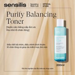 Nước cân bằng da kiềm dầu làm sạch lỗ chân lông Sensilis Purify Balancing Toner 200ml chính hãng