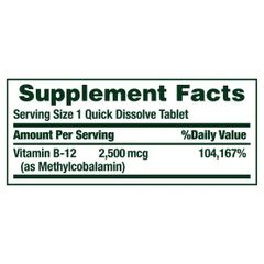 Nature’s Bounty Vitamin B12 2500mcg - Bổ sung Vitamin B12, giảm cảm giác mệt mỏi, hỗ trợ làn da tươi sáng và làm chậm quá trình lão hóa, sản xuất tại Mỹ