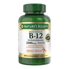 Nature’s Bounty Vitamin B12 2500mcg - Bổ sung Vitamin B12, giảm cảm giác mệt mỏi, hỗ trợ làn da tươi sáng và làm chậm quá trình lão hóa, sản xuất tại Mỹ