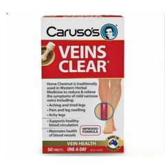 Viên uống Caruso's Vein Clear 60 viên & Kem bôi Caruso's Vein Care Cream 75g - Hỗ Trợ Suy Giãn Tĩnh Mạch - S/P Chuẩn Úc
