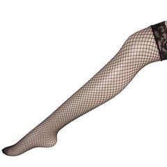 Tất Lưới Anime Lỗ Nhỏ Sexy Đen Co Giãn Tốt Vớ Đùi Nữ Viền Ren Phối Nhiều Trang Phục Cosplay  - T901 Đen