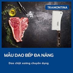 Dao Chặt Tramontina Lưỡi Rộng Chất Liệu Thép Không Gỉ Cán Gỗ Lưỡi 16cm