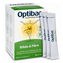 Men Vi Sinh Optibac Bifido & Fibre 30 gói/hộp [Optibac Xanh Lá] - Bổ Sung Chất Xơ - Hỗ Trợ Giảm Táo Bón - S/P Chuẩn UK