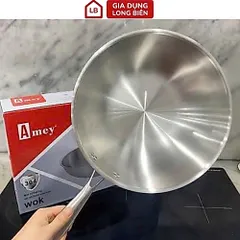 Chảo Inox Sâu Lòng Chống Dính Đáy Từ Amey - Kích Thước 28cm & 30cm Dùng Được Trên Mọi Loại Bếp