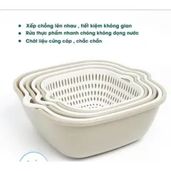 Bộ Rổ Nhựa 6 Món Kèm Chậu Việt Nhật - Tiện Lợi Cho Mọi Không Gian Bếp