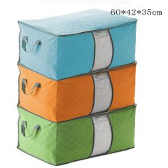 [Combo 2 Túi] Túi Đựng Chăn Màn Khung Vải Không Dệt Cỡ Lớn Đa Năng, Giỏ Đựng Quần Áo Cất Gọn Đồ Đạc Có Khóa Kéo