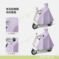 Áo Mưa Poncho Xe Điện Toàn Thân 4XL - Mặt Nạ Chống Bão, Kính Chắn Nước, Có Túi Trong Suốt Xem Điện Thoại Cao Cấp