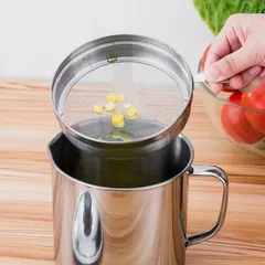 Ca Lọc Dầu Ăn Có Lưới Lọc Inox 304 - Dung Tích 1,2 Lít, Tiện Lợi Cho Mọi Nhà Bếp
