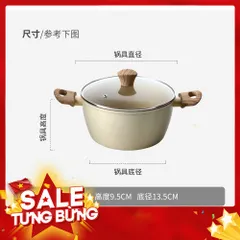 Nồi Chống Dính Vân Đá Đủ Size 20, 22, 24cm - Tay Cầm Chống Nóng, Dùng Được Mọi Loại Bếp