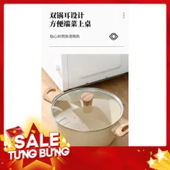 Nồi Chống Dính Vân Đá Đủ Size 20, 22, 24cm - Tay Cầm Chống Nóng, Dùng Được Mọi Loại Bếp