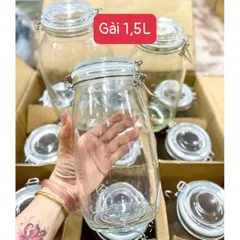Hũ Thủy Tinh Nắp Chốt Thép Kín Hơi Dung Tích2 Lít - Đựng Gia Vị, Ngâm Hoa Quả