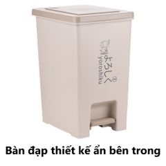 Thùng Rác Đạp Chân Hình Vuông 20L Hokori Việt Nhật 8063 - Thùng Đựng Rác Nhựa Cao Cấp Có Nắp Đậy Kín Khử Mùi Tiện Lợi