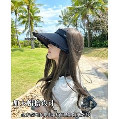 Mũ Chống Nắng Nửa Đầu Cao Cấp - Nón Visor Nữ Rộng Vành Chống Tia UV Họa Tiết Viền Bèo Đi Biển, Chơi Golf Thời Trang
