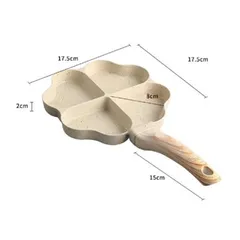 Chảo chống dính 4 ngăn khoanh trái tim màu trắng dùng được bếp từ