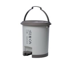 Thùng Rác Đạp Chân Dáng Tròn 10L Hokori Việt Nhật 8066 - Thùng Đựng Rác Nhựa Có Nắp Đậy Kín Khử Mùi Phòng Khách