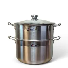 [XẢ KHO GIÁ SỐC] Bộ Nồi Hấp Inox Cao Cấp 28cm - Vung Inox Siêu Bền