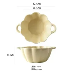 Bát Gốm Sứ Hình Quả Bí Ngô Có Tay Cầm, Tô Đựng Thức Ăn Bát Súp Có Tai kèm thìa Dùng Được Trong Lò Vi Sóng