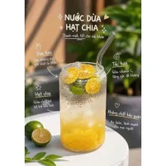 Combo Bình Lắc Pha Chế Vạch Chia + Chày Dầm Inox + Cốc Thủy Tinh Dáng Lon Nắp Gỗ Ống Hút Cao Cấp Làm Trà Chanh Giã Tay
