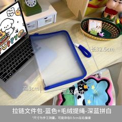 Túi Lưới Đựng Sách Vở Tài Liệu A4 B5 Trong Suốt Có Khóa Kéo - Cặp Nhựa Đựng Đồ Dùng Học Tập Học Sinh Cute Cực Xinh