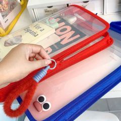 Túi Lưới Đựng Sách Vở Tài Liệu A4 B5 Trong Suốt Có Khóa Kéo - Cặp Nhựa Đựng Đồ Dùng Học Tập Học Sinh Cute Cực Xinh